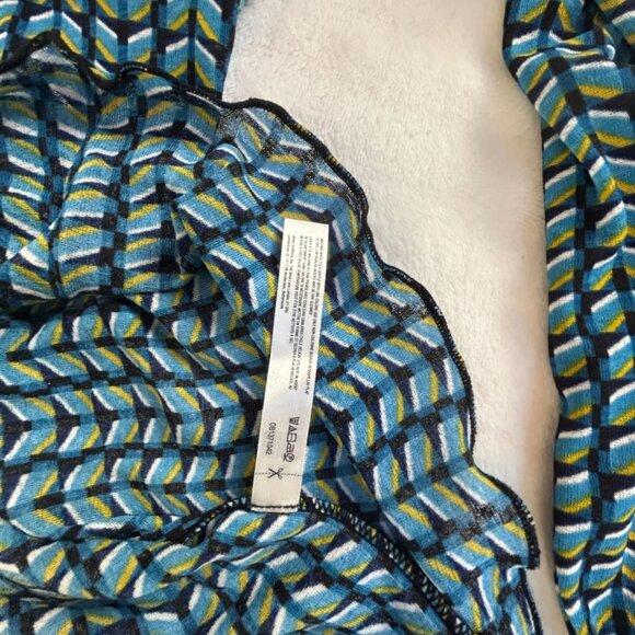 Daily Practice Anthropologie Womens Blue Yellow Chevron Long Sleeve Top Medium - Picture 5 of 8